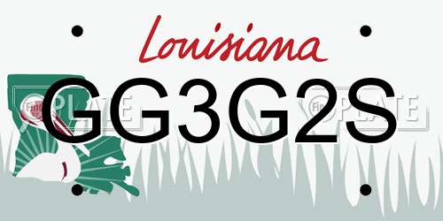 GG3G2S Louisiana License Plate