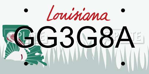 GG3G8A Louisiana License Plate