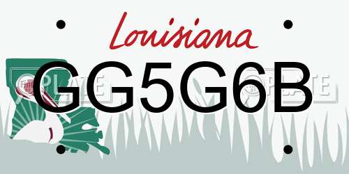GG5G6B Louisiana License Plate