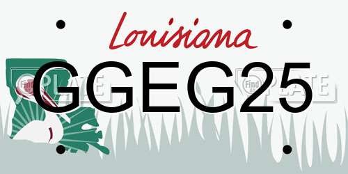 GGEG25 Louisiana License Plate