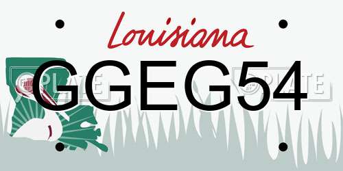 GGEG54 Louisiana License Plate