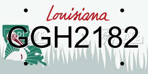 GGH2182 Louisiana License Plate