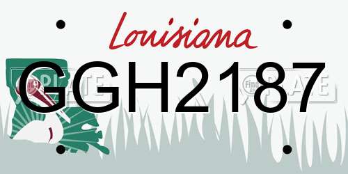 GGH2187 Louisiana License Plate