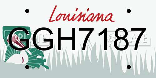GGH7187 Louisiana License Plate