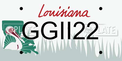 GGII22 Louisiana License Plate