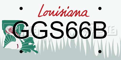 GGS66B Louisiana License Plate