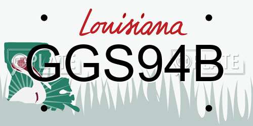 GGS94B Louisiana License Plate