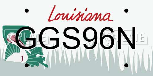GGS96N Louisiana License Plate