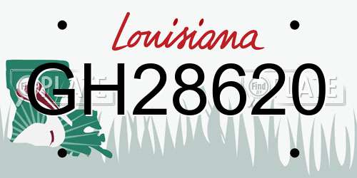 GH28620 Louisiana License Plate