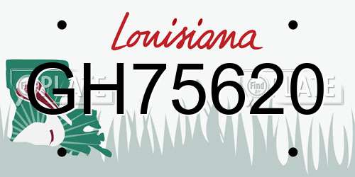 GH75620 Louisiana License Plate