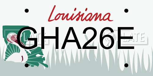 GHA26E Louisiana License Plate