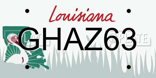 GHAZ63 Louisiana License Plate