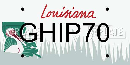GHIP70 Louisiana License Plate