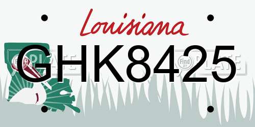 GHK8425 Louisiana License Plate
