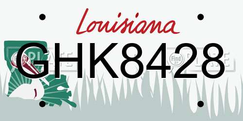 GHK8428 Louisiana License Plate