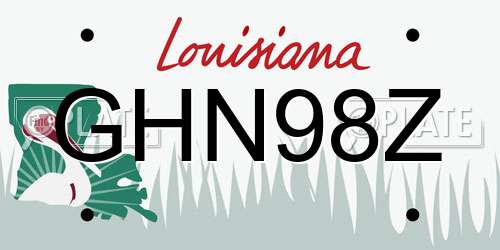 GHN98Z Louisiana License Plate