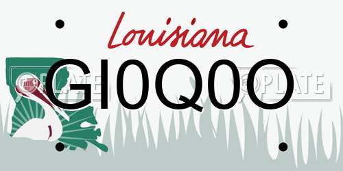 GI0Q0O Louisiana License Plate