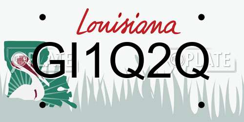 GI1Q2Q Louisiana License Plate