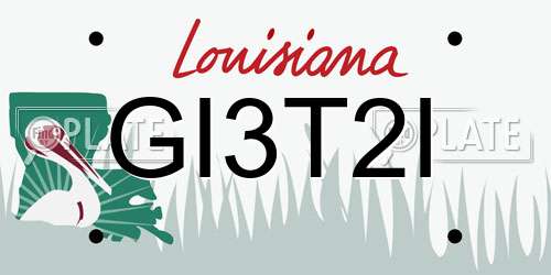 GI3T2I Louisiana License Plate
