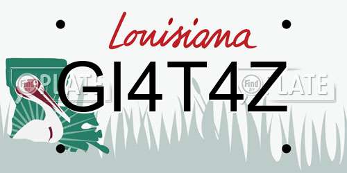 GI4T4Z Louisiana License Plate