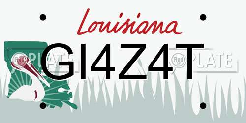 GI4Z4T Louisiana License Plate