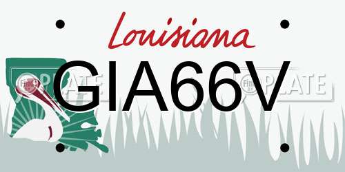 GIA66V Louisiana License Plate