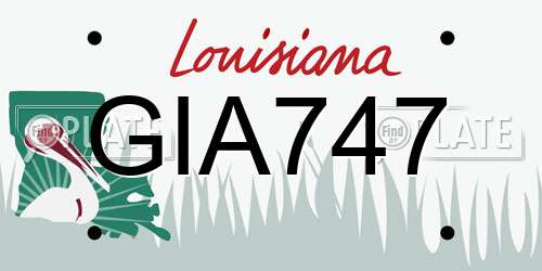 GIA747 Louisiana License Plate