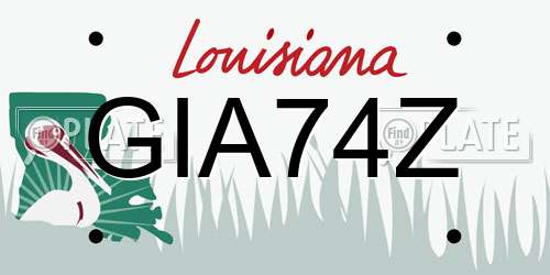 GIA74Z Louisiana License Plate