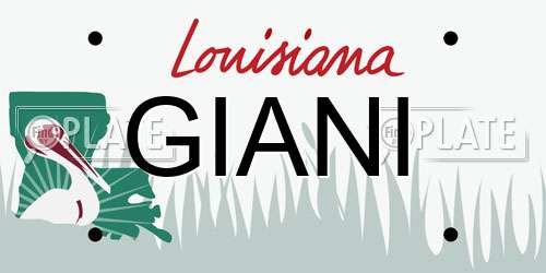 GIANI Louisiana License Plate