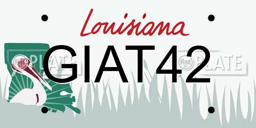 GIAT42 Louisiana License Plate