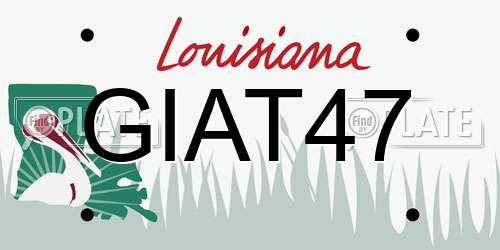 GIAT47 Louisiana License Plate