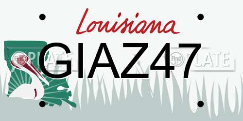 GIAZ47 Louisiana License Plate