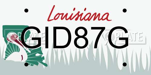 GID87G Louisiana License Plate