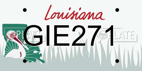 GIE271 Louisiana License Plate