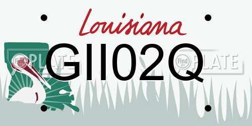 GII02Q Louisiana License Plate