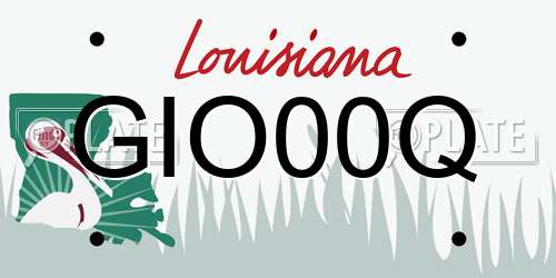 GIO00Q Louisiana License Plate
