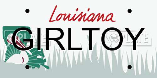 GIRLTOY Louisiana License Plate