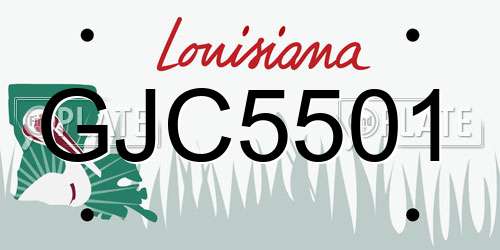 GJC5501 Louisiana License Plate