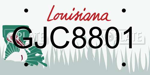 GJC8801 Louisiana License Plate