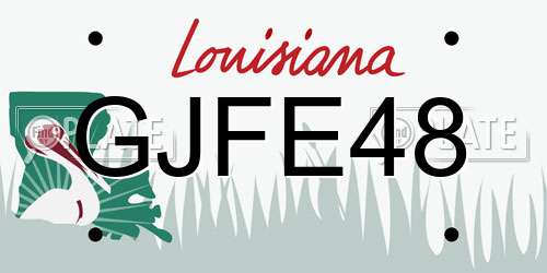 GJFE48 Louisiana License Plate