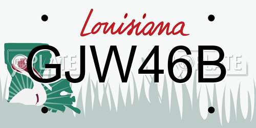 GJW46B Louisiana License Plate