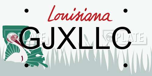 GJXLLC Louisiana License Plate