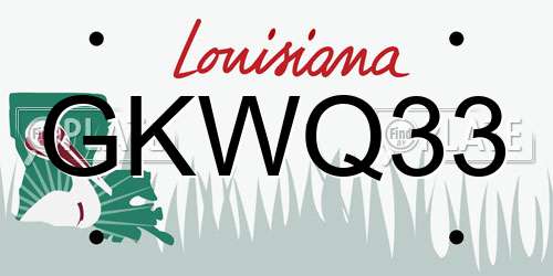 GKWQ33 Louisiana License Plate