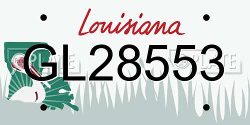 GL28553 Louisiana License Plate