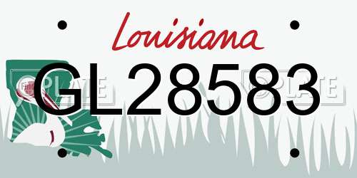 GL28583 Louisiana License Plate