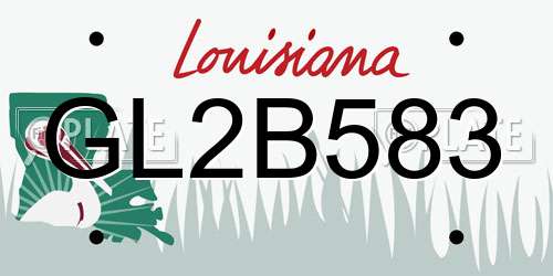 GL2B583 Louisiana License Plate
