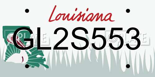 GL2S553 Louisiana License Plate