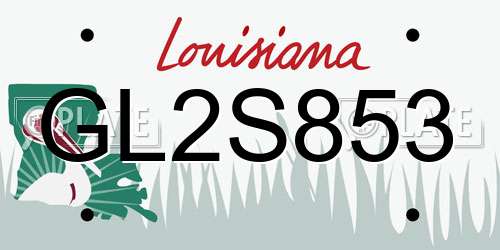 GL2S853 Louisiana License Plate