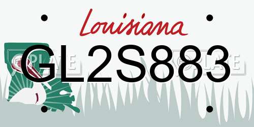 GL2S883 Louisiana License Plate