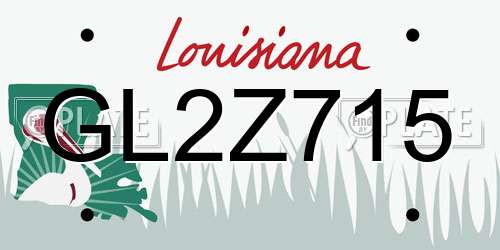 GL2Z715 Louisiana License Plate